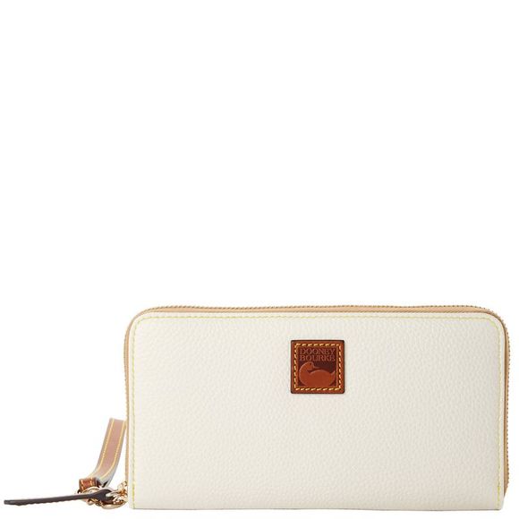 Dooney & Bourke Portafoglio Da Polso In Pelle Martellata – Large Zip Around Wristlet, Scomparti E Tracolla Rimovibile